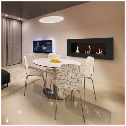 Kratki - Inbyggd BIO-eldstad 40x120 cm 3x1,1 kW svart