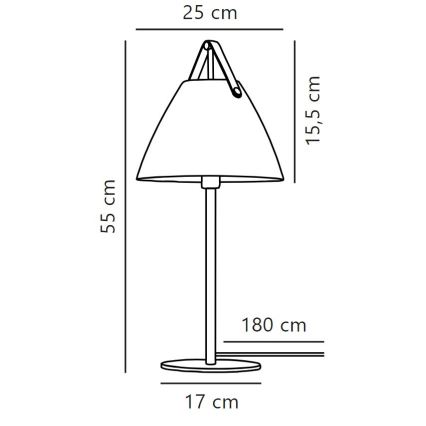 DFTP by Nordlux - Bordslampa STRAP 1xE27/40W/230V vit