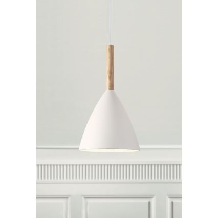 DFTP by Nordlux - Ljuskrona med textilsladd PURE 1xE27/40W/230V diameter 20 cm vit/ask