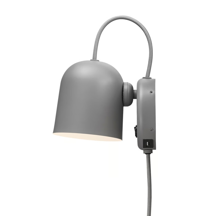 DFTP by Nordlux - Väggspotlight med USB-port ANGLE 1xGU10/25W/230V grå