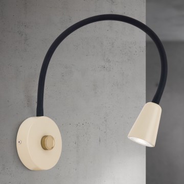 Dimbar flexibel vägglampa DOTTY 1xGU10/10W/230V beige/svart