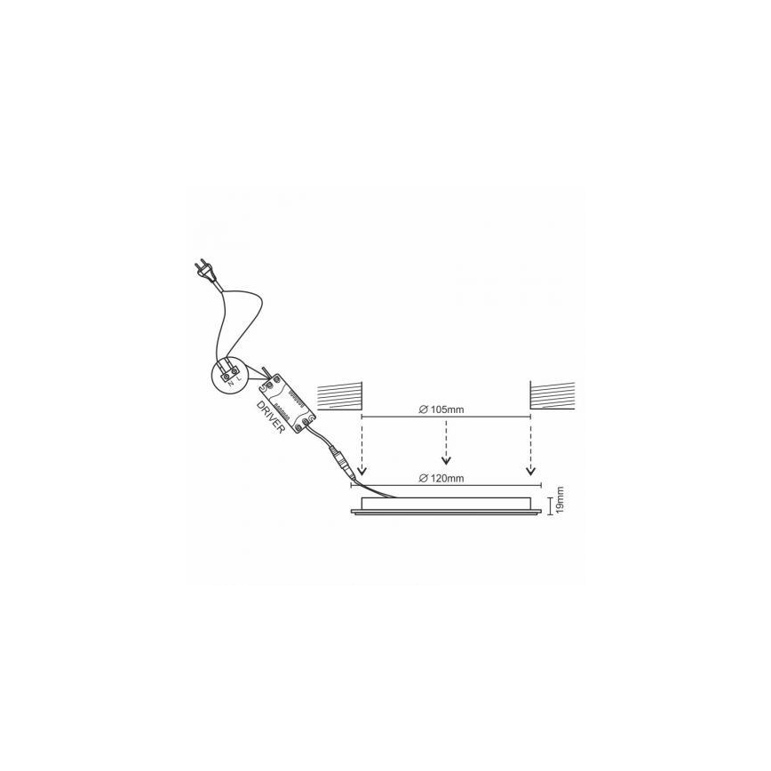 Dimbar infälld LED belysning /6W/230V 3000-6500K Wi-Fi Tuya