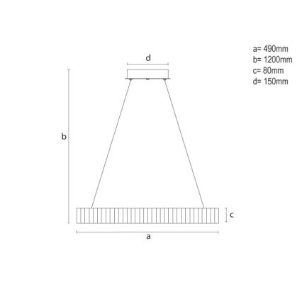 Dimbart LED-pendel på wire LED/75W/230V 3000-6500K Ø 49 cm + fjärrkontroll