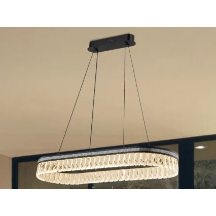 Dimmbar LED-kristallkrona på vajer THALIA LED/50W/230V 3000-6000K + fjärrkontroll