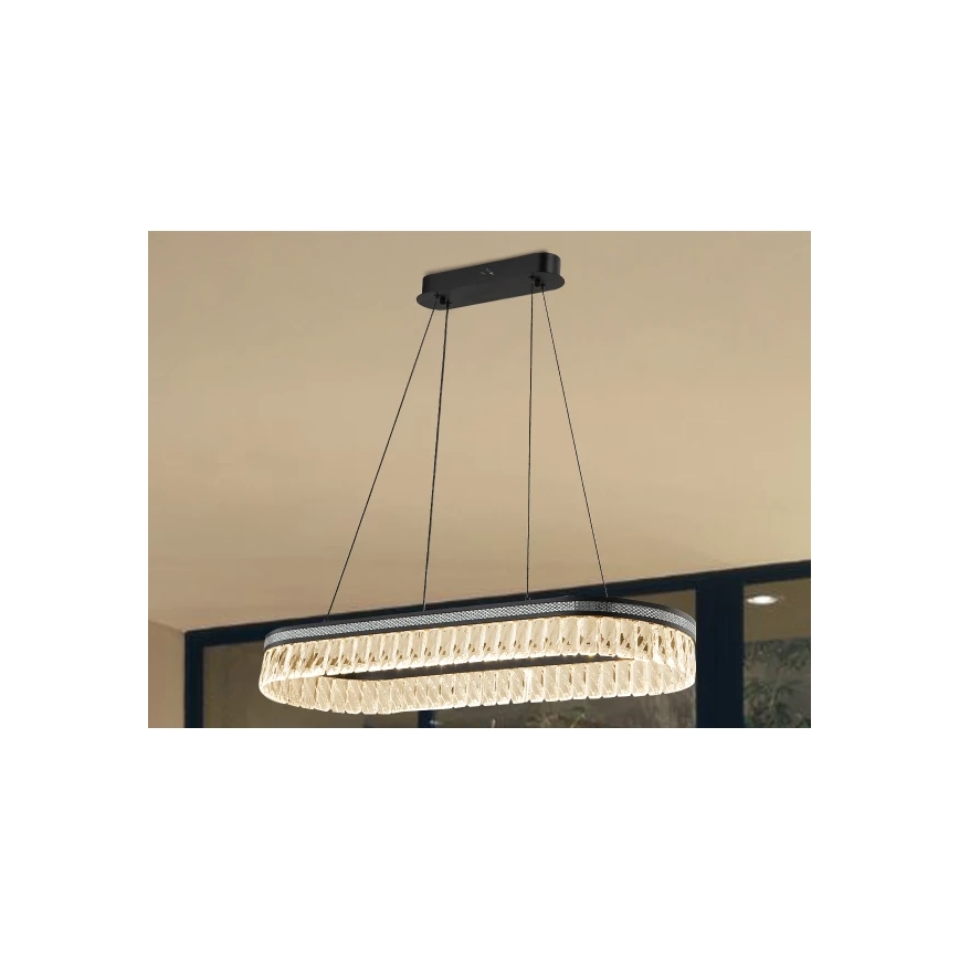 Dimmbar LED-kristallkrona på vajer THALIA LED/50W/230V 3000-6000K + fjärrkontroll