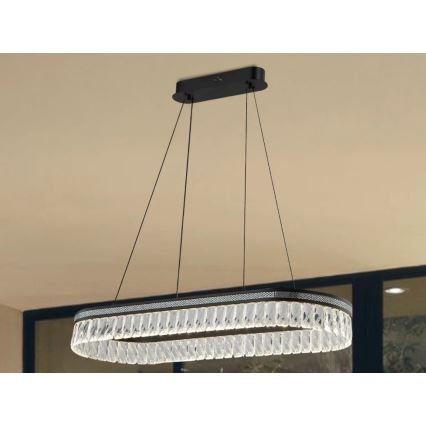 Dimmbar LED-kristallkrona på vajer THALIA LED/50W/230V 3000-6000K + fjärrkontroll