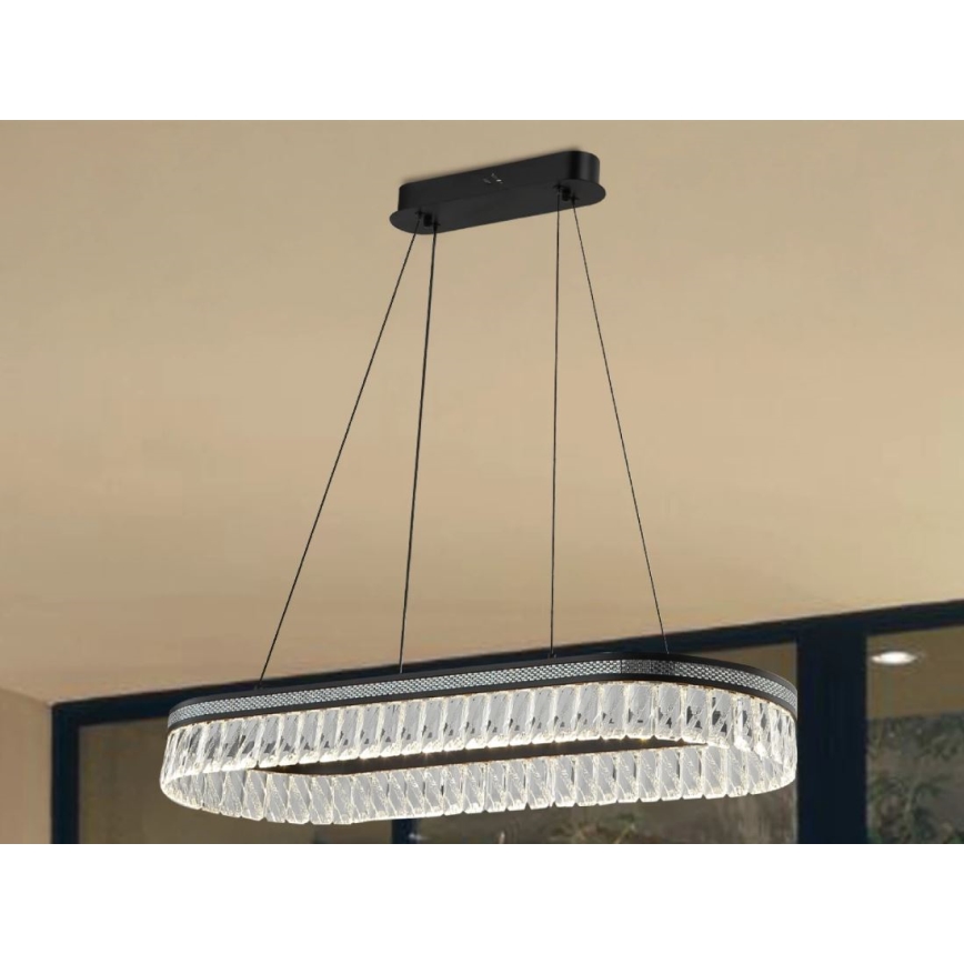 Dimmbar LED-kristallkrona på vajer THALIA LED/50W/230V 3000-6000K + fjärrkontroll