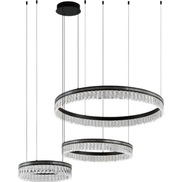 Dimbar LED-kristallkrona på vajer THALIA, 120W/230V, 3000–6000K — med fjärrkontroll