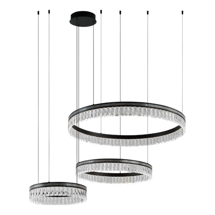 Dimbar LED-kristallkrona på vajer THALIA, 120W/230V, 3000–6000K — med fjärrkontroll