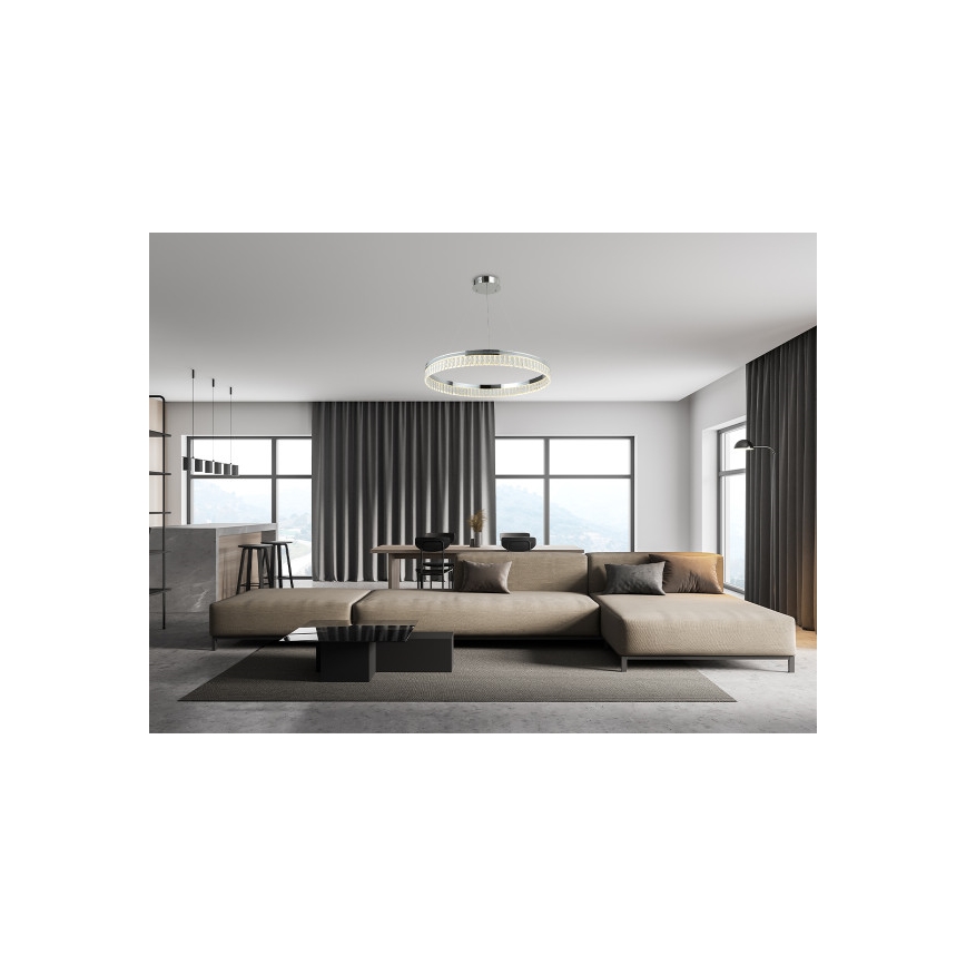Dimbart LED-kristallkrona på vajer THALIA LED/55W/230V 3000-6000K Ø 80 cm + fjärrkontroll