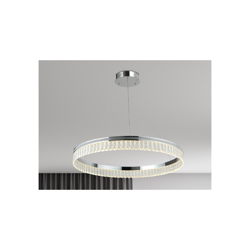 Dimbart LED-kristallkrona på vajer THALIA LED/55W/230V 3000-6000K Ø 80 cm + fjärrkontroll