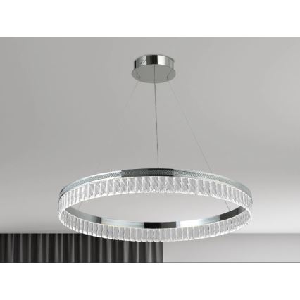 Dimbart LED-kristallkrona på vajer THALIA LED/55W/230V 3000-6000K Ø 80 cm + fjärrkontroll