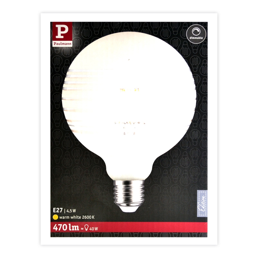 Dimbar LED-lampa CLASSIC G125 E27/4,5W/230V 2600K - Paulmann 28744