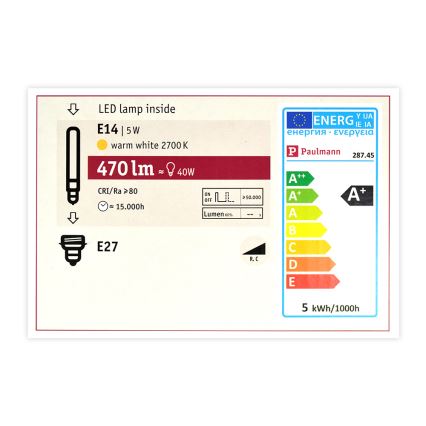 Dimbar LED-lampa mosiak G125 E27/5W/230V 2700K - Paulmann 28745