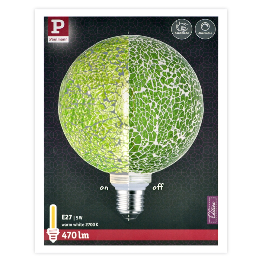Dimbar LED-lampa mosiak G125 E27/5W/230V 2700K - Paulmann 28747