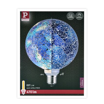 Dimbar LED-lampa mosiak G125 E27/5W/230V 2700K - Paulmann 28750