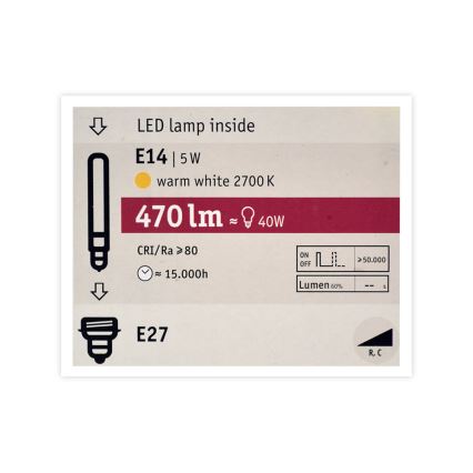 Dimbar LED-lampa mosiak G125 E27/5W/230V 2700K - Paulmann 28750