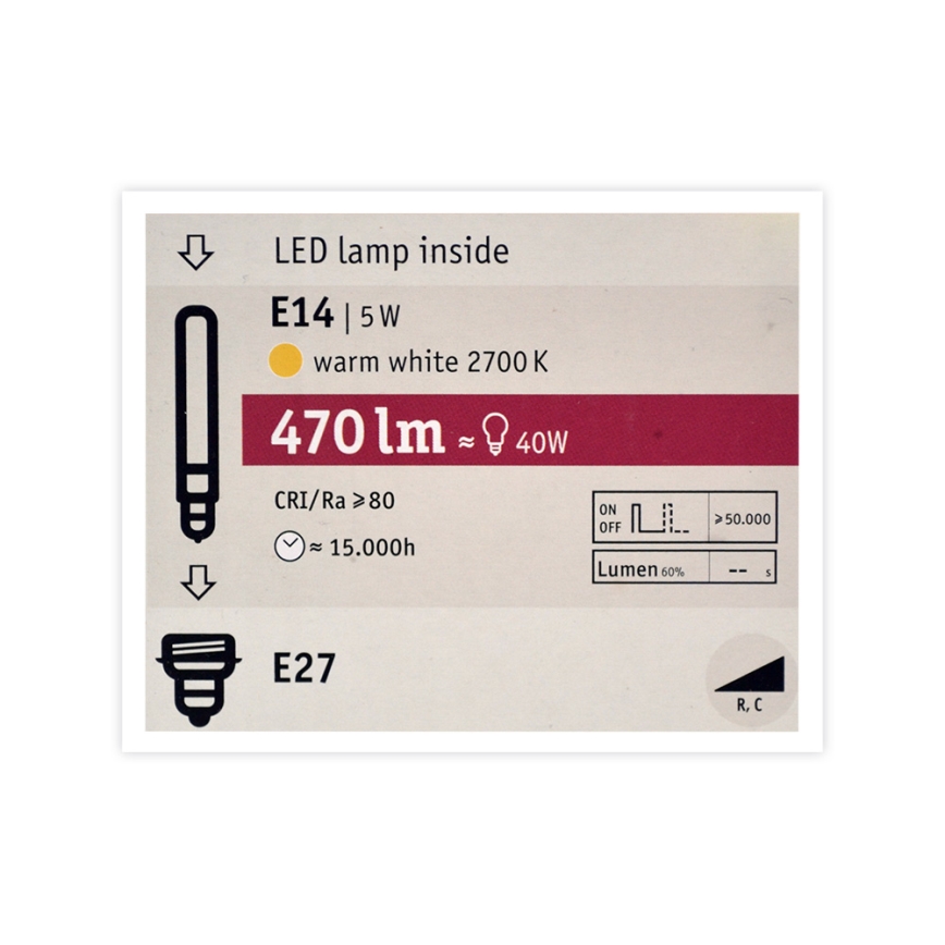 Dimbar LED-lampa mosiak G125 E27/5W/230V 2700K - Paulmann 28750