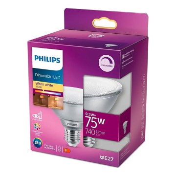 Dimbar LED-lampa Philips E27/9,5W/230V 2700K