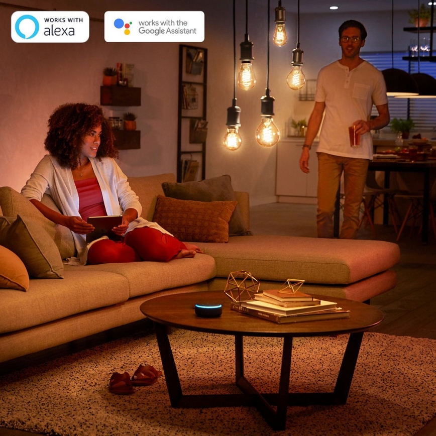 Dimbar LED-lampa Philips Hue Vit FILAMENT ST64 E27/7W/230V 2100K