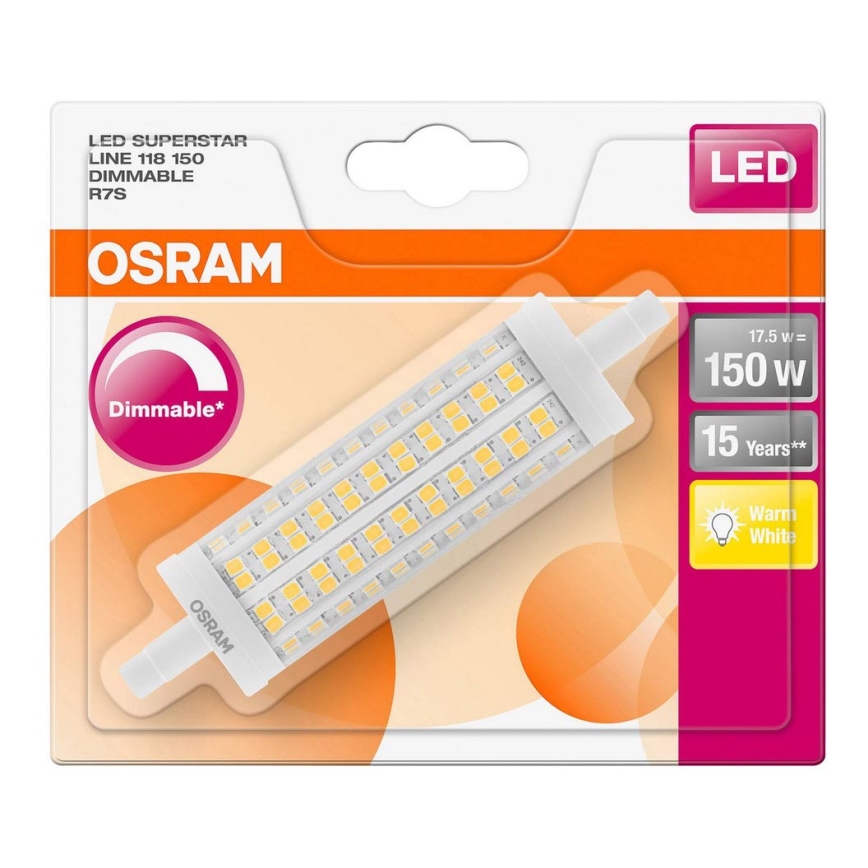 Dimbar LED-lampa R7s/17,5W/230V 2700K - Osram 118mm