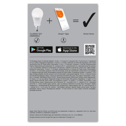 Dimbar LED-lampa SMART+ E27/14W/230V 2,700K - Ledvance
