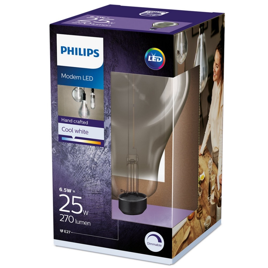 Dimbar LED-lampa SMOKY VINTAGE Philips A160 E27/6,5W/230V 4000K