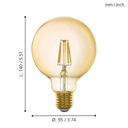 Dimbar LED-lampa VINTAGE E27/5,5W/230V 2200K - Eglo 11866