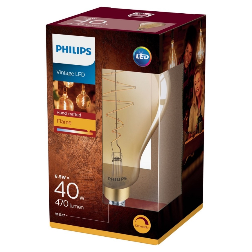 Dimbar LED-lampa VINTAGE Philips A160 E27/6,5W/230V 2000K