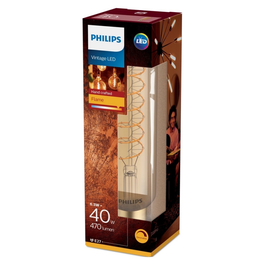 Dimbar LED-lampa VINTAGE Philips T65 E27/6,5W/230V 2000K