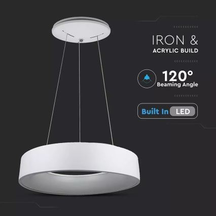 Dimbar LED-lampakrona med snöre 1xLED/20W/230V