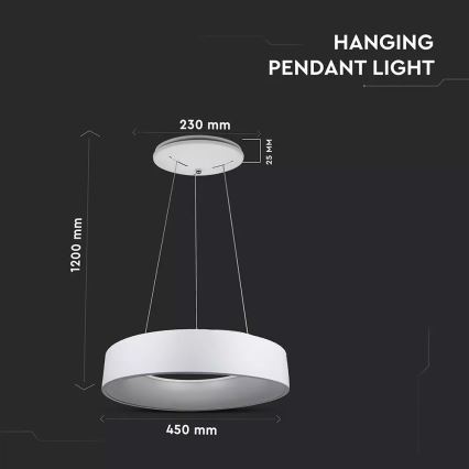 Dimbar LED-lampakrona med snöre 1xLED/20W/230V