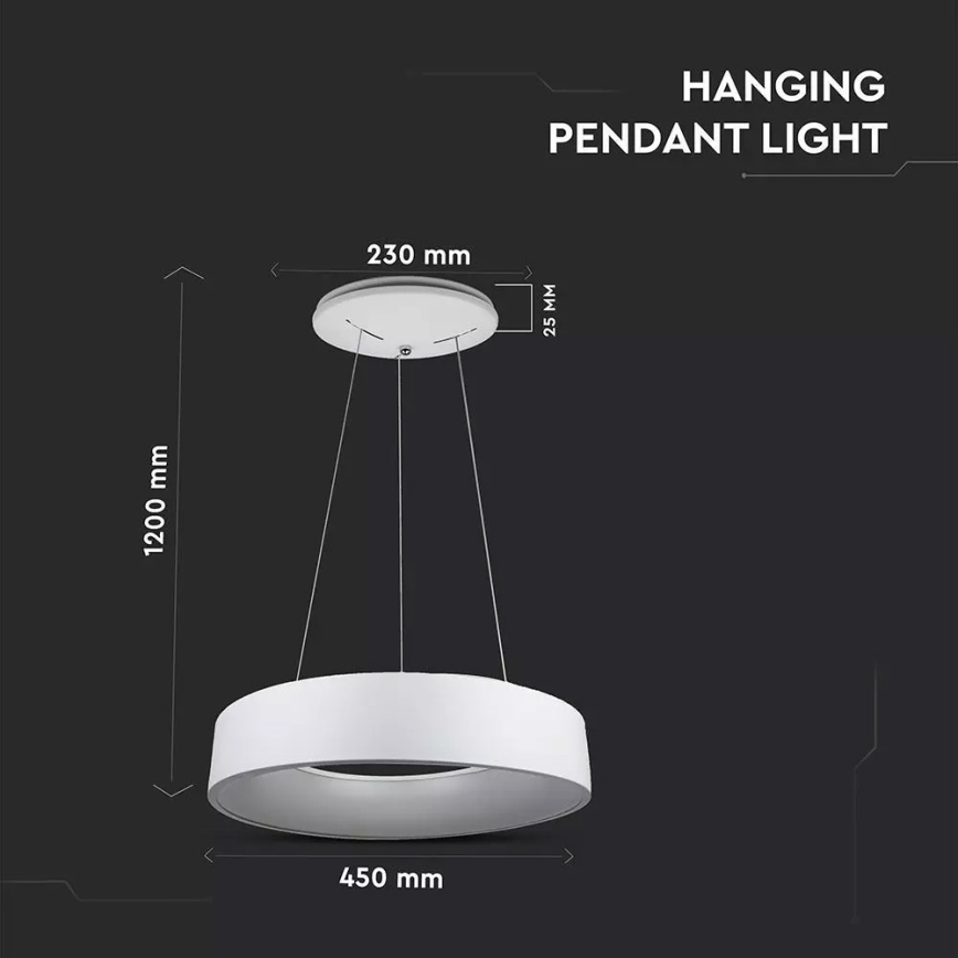 Dimbar LED-lampakrona med snöre 1xLED/20W/230V