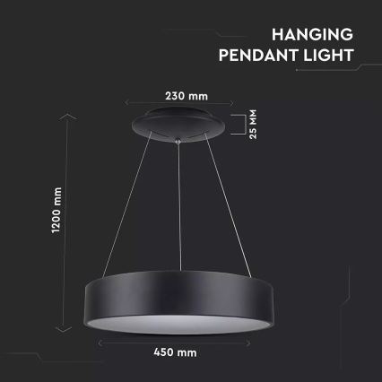 Dimbar LED-lampakrona med snöre 1xLED/20W/230V