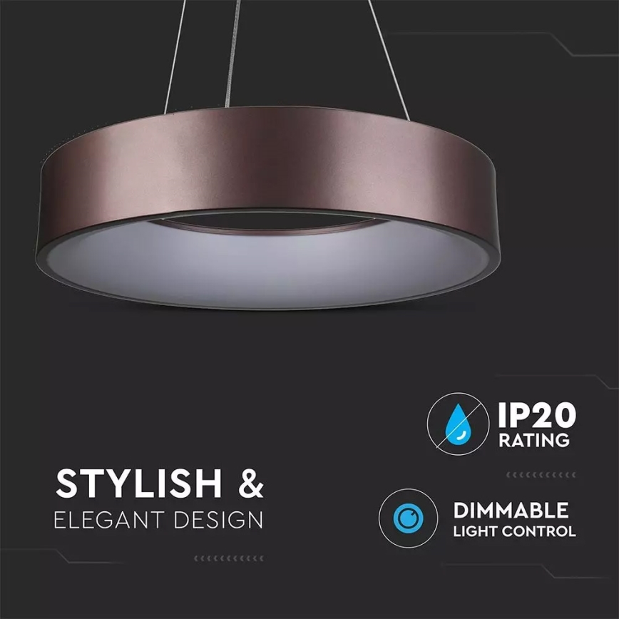 Dimbar LED-lampakrona med snöre 1xLED/20W/230V