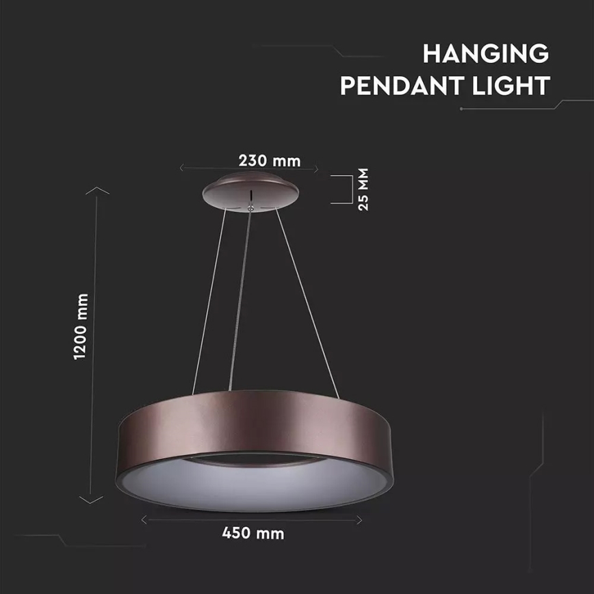 Dimbar LED-lampakrona med snöre 1xLED/20W/230V