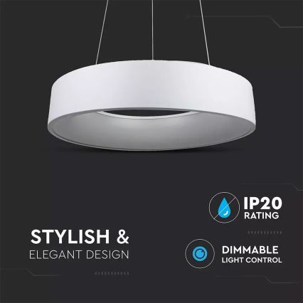 Dimbar LED-lampakrona med snöre 1xLED/30W/230V