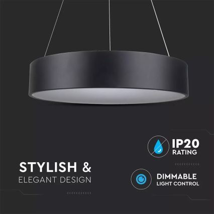 Dimbar LED-lampakrona med snöre 1xLED/30W/230V
