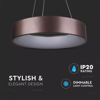 Dimbar LED-lampakrona med snöre 1xLED/30W/230V