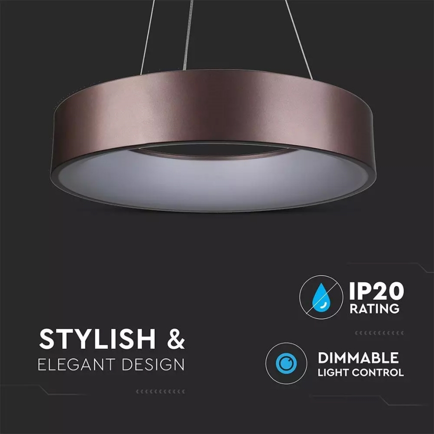 Dimbar LED-lampakrona med snöre 1xLED/30W/230V