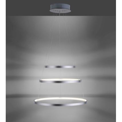 Dimbar LED-lampakrona med snöre CIRCLE 1xLED/15W/230V + LED/20W + LED/25W