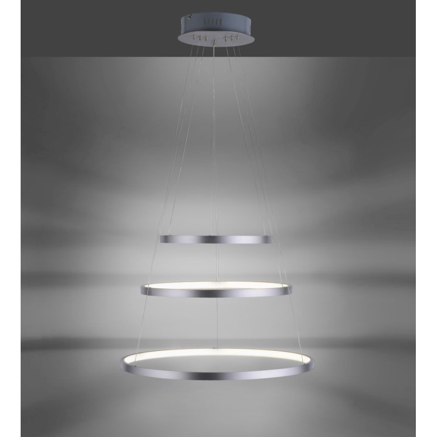 Dimbar LED-lampakrona med snöre CIRCLE 1xLED/15W/230V + LED/20W + LED/25W