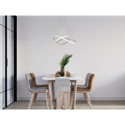 Dimmbar LED-pendellampa på vajer LED/85W/230V 3000-6500K Ø 60 cm + fjärrkontroll