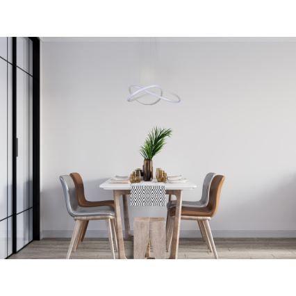 Dimmbar LED-pendellampa på vajer LED/85W/230V 3000-6500K Ø 60 cm + fjärrkontroll
