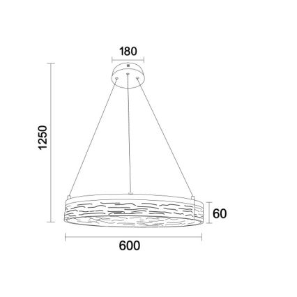 LED dimbar pendellampa på vajer ALIANZ LED/45W/230V 3000-6000K Ø 60 cm + fjärrkontroll