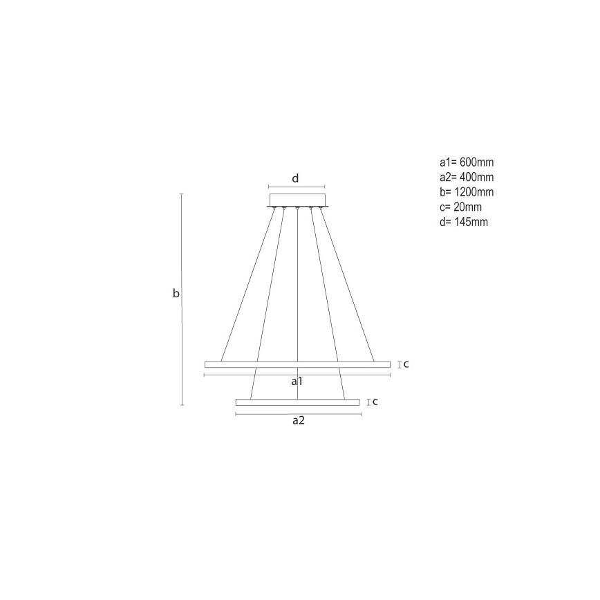 LED-dimbar pendellampa på kabel LED/55W/230V 3000-6500K diam. 60 cm + fjärrkontroll