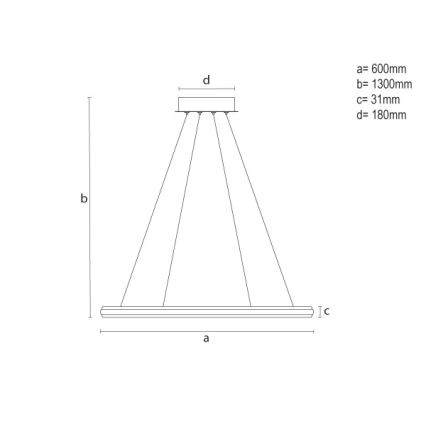 Dimbar LED-pendel på kabel LED/55W/230V 3000-6500K Ø 60 cm + fjärrkontroll