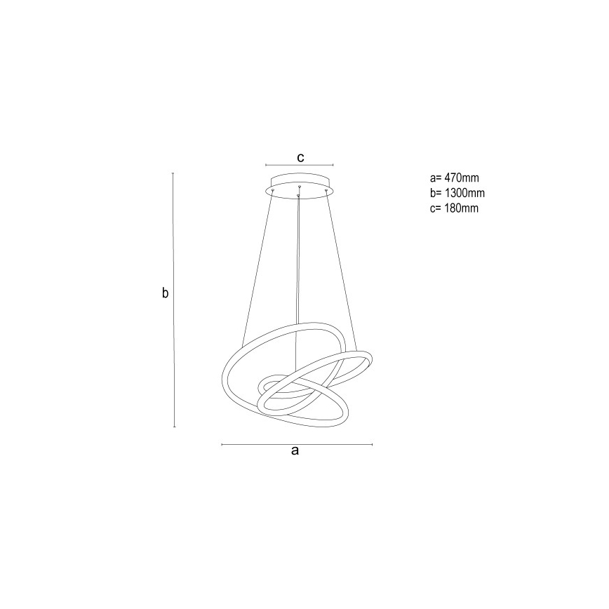 LED-hänglampa på vajer, dimbar, LED/90W/230V 3000-6500K Ø 47 cm + fjärrkontroll