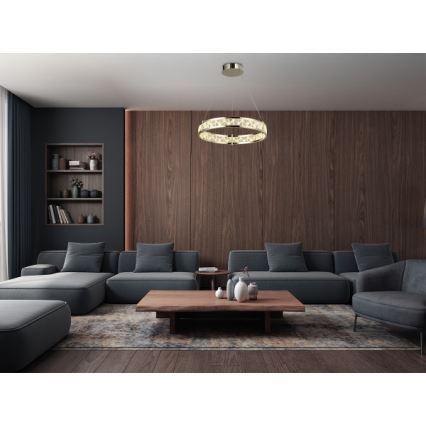 LED-dimmbar kristallkrona på vajer ENRIQUE LED/40W//230V 3000-6000K Ø 60 cm + fjärrkontroll