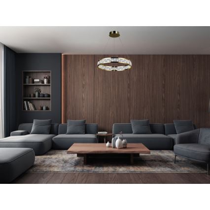 LED-dimmbar kristallkrona på vajer ENRIQUE LED/40W//230V 3000-6000K Ø 60 cm + fjärrkontroll